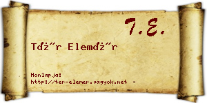 Tér Elemér névjegykártya