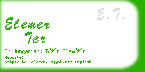 elemer ter business card